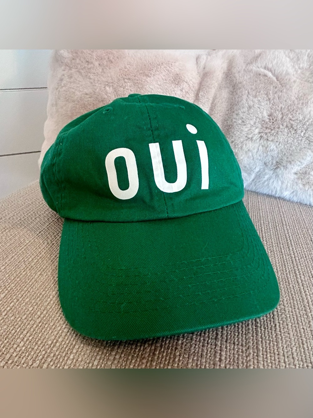 Clare V - “OUI” Green Baseball Hat
